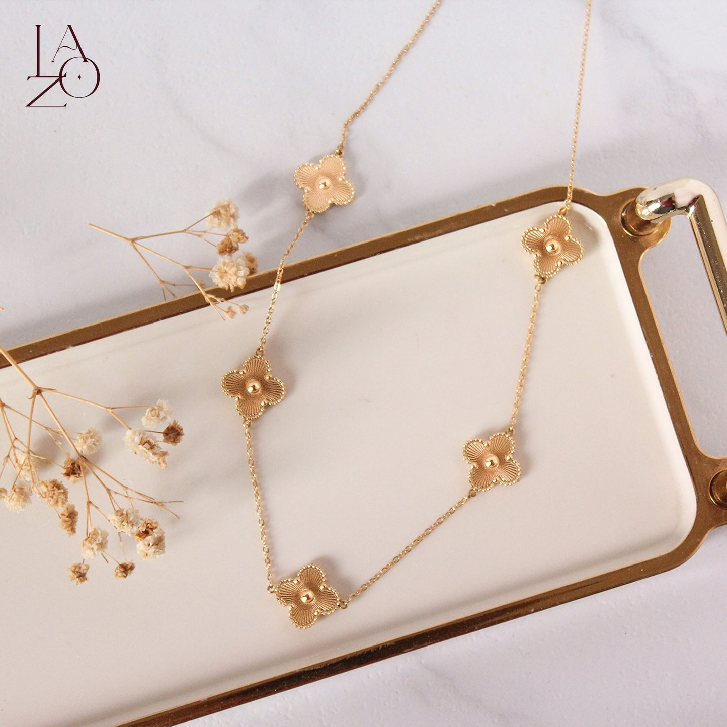 COLLAR TRÉBOL DORADO