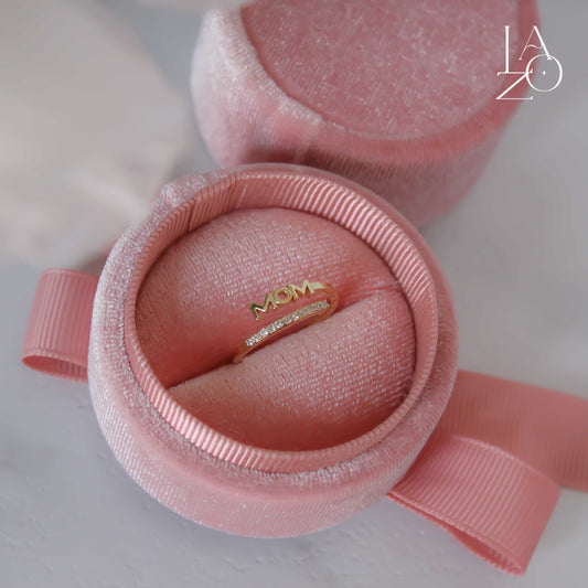 ESTUCHE TERCIOPELO ROSA PARA ANILLO