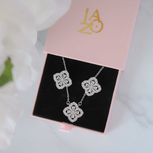 SET TRÉBOL ZIRCONIA