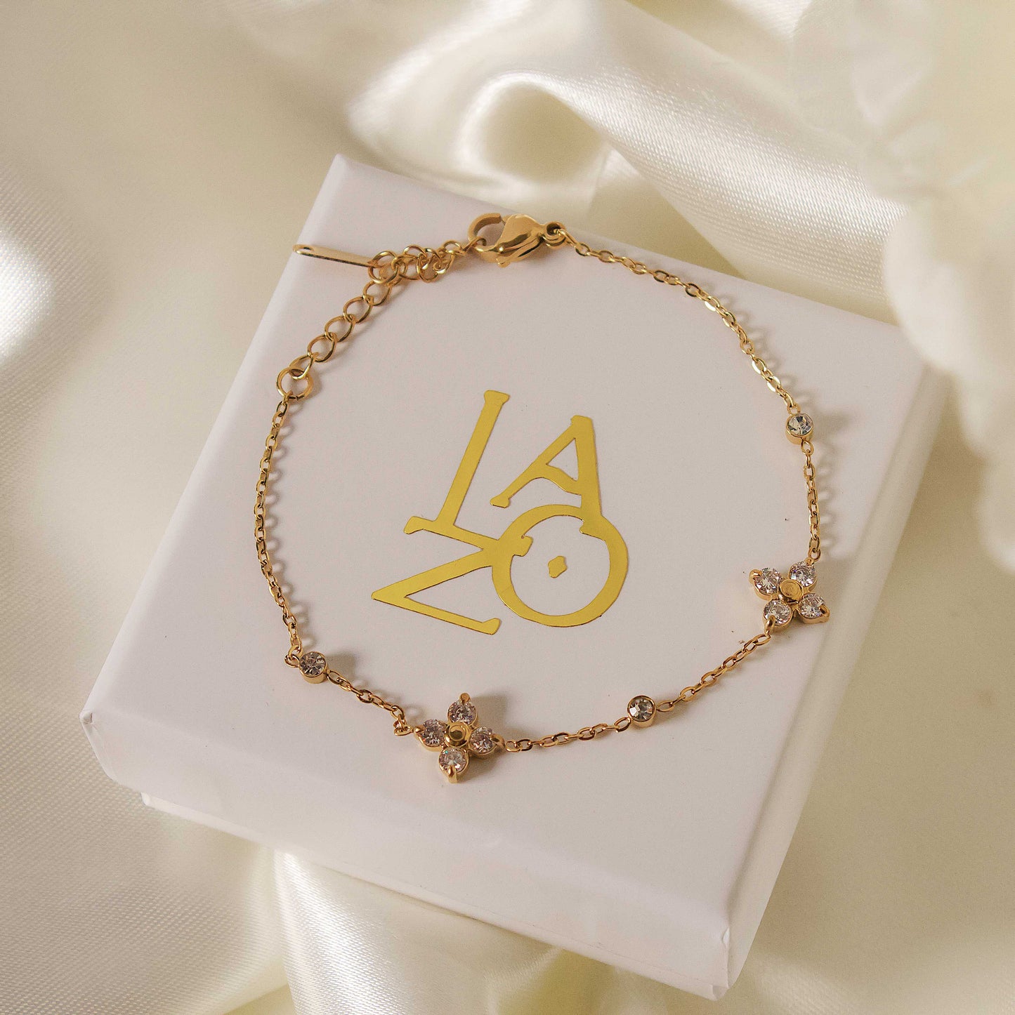 PULSERA TRÉBOL ZIRCONIA