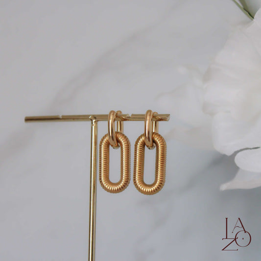 ARETES ESLABÓN DORADOS