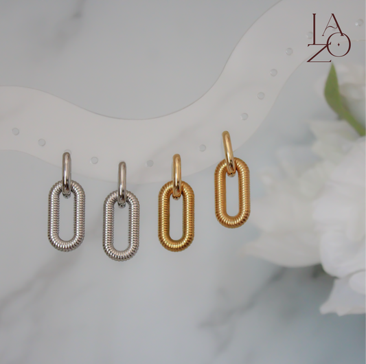 ARETES ESLABÓN PLATEADOS