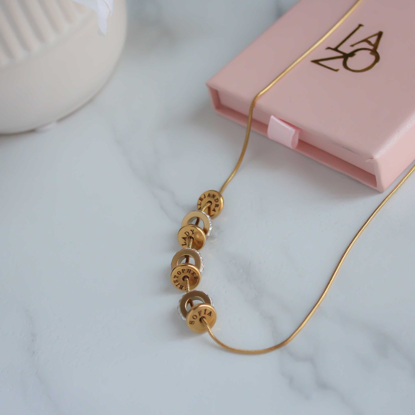 COLLAR FAMILIA PERSONALIZADO CON ZIRCONIAS