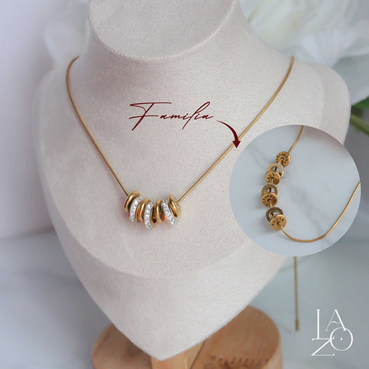 COLLAR FAMILIA PERSONALIZADO CON ZIRCONIAS