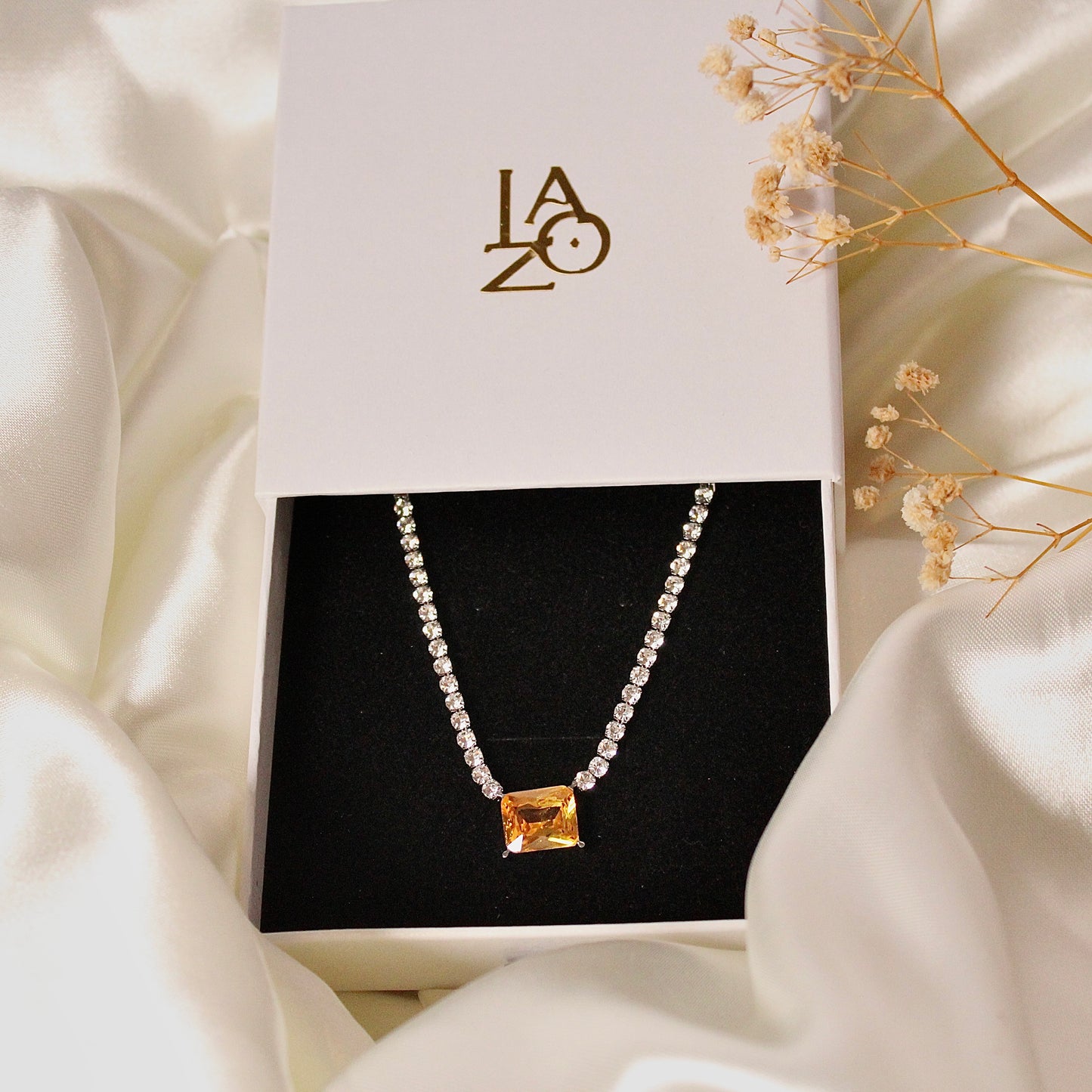 COLLAR TENIS ZIRCONIA AMARILLA