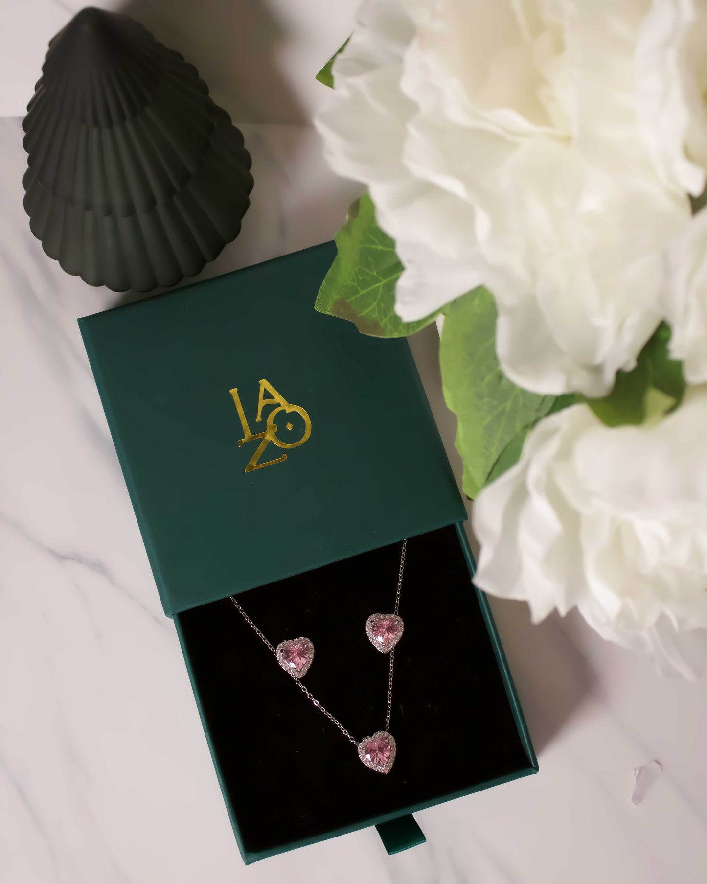 SET CORAZÓN ZIRCONIA