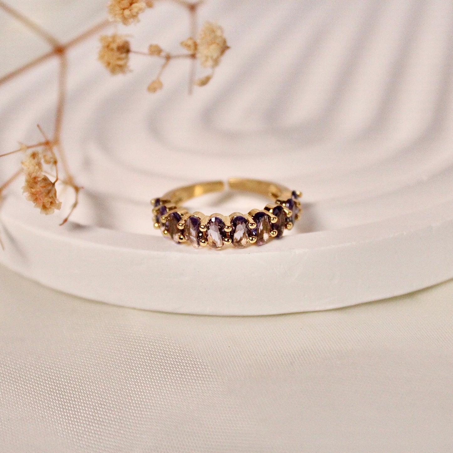 ANILLO ZIRCONIAS LILA