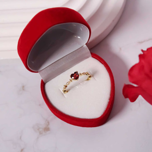 ANILLO CORAZÓN ROJO